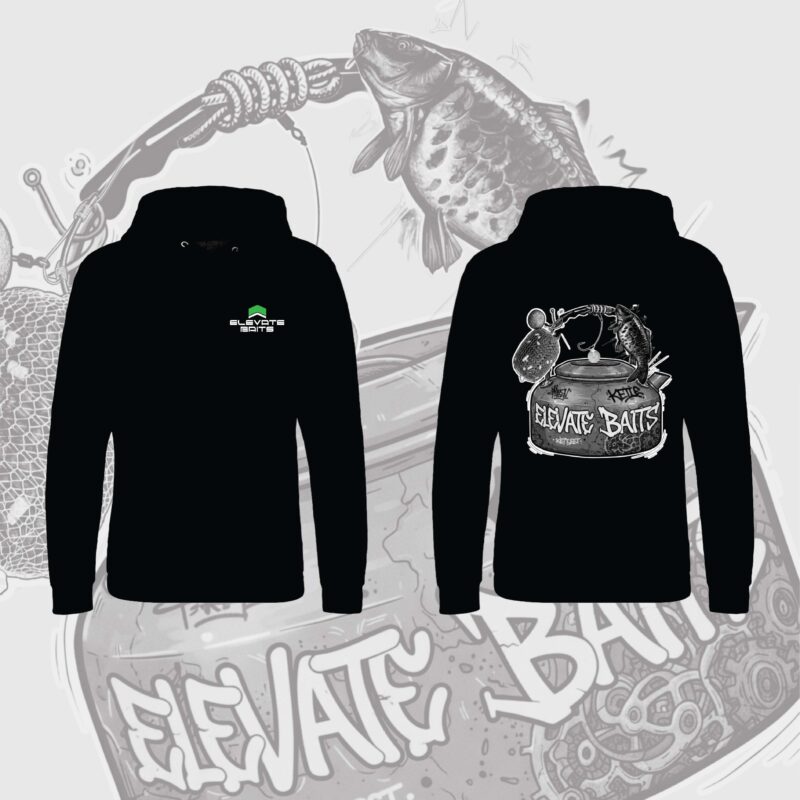 ELEVATE BAITS KETTLE HOODIE - BLACK SMOKE